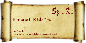 Szecsei Klára névjegykártya